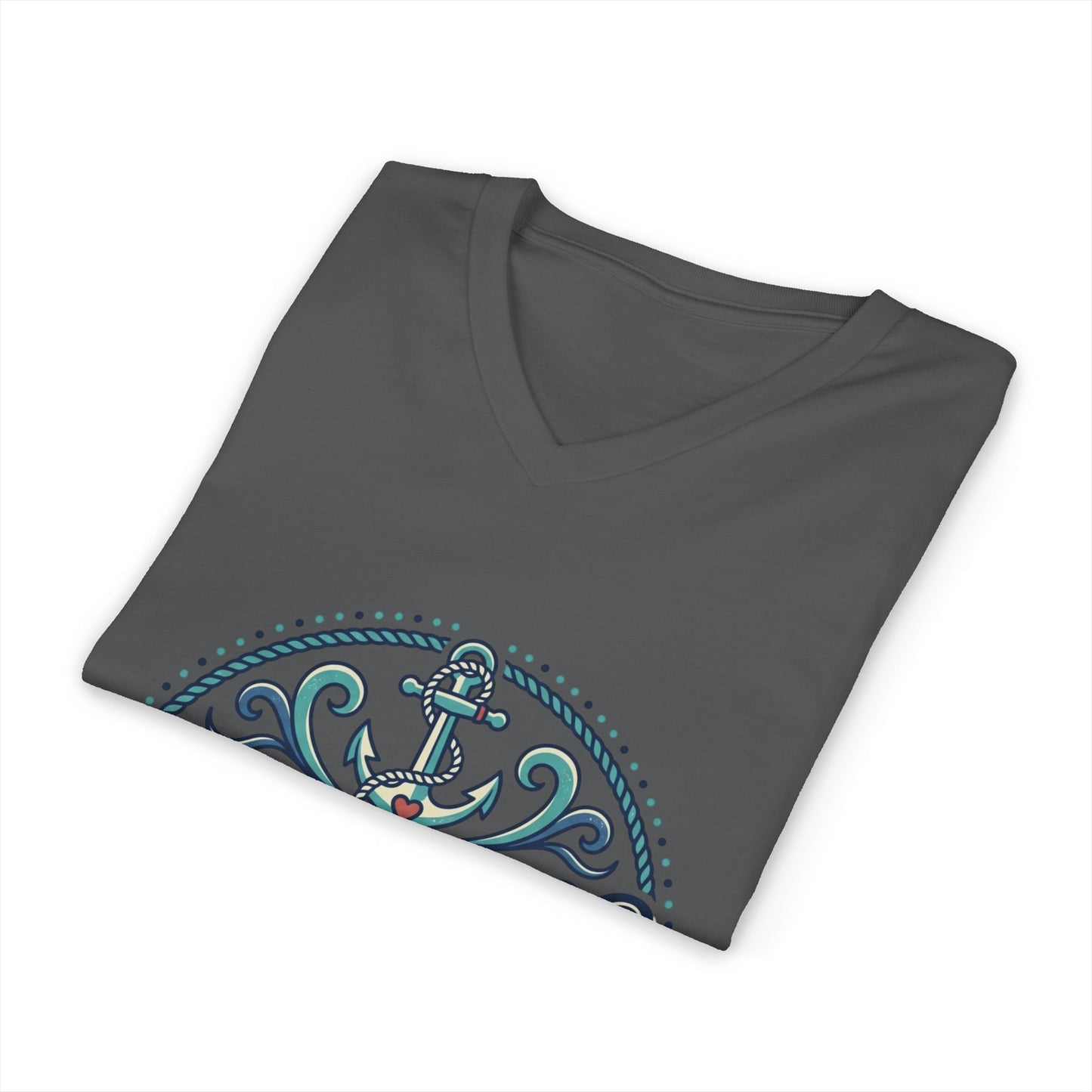 Feeling Nauti V‑Neck Tee — Nautical Anchor Shirt for Boat Lovers
