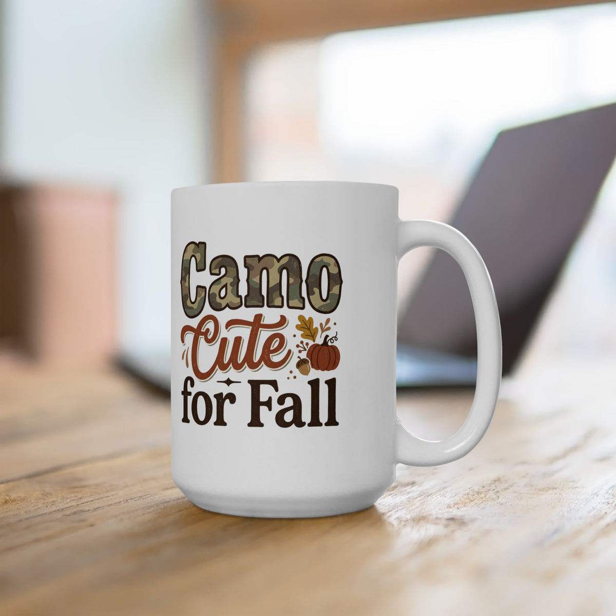 Fall Coffee Mug – "Caffeine & Cozy for Fall" Ceramic Tea Cup (11oz/15oz)