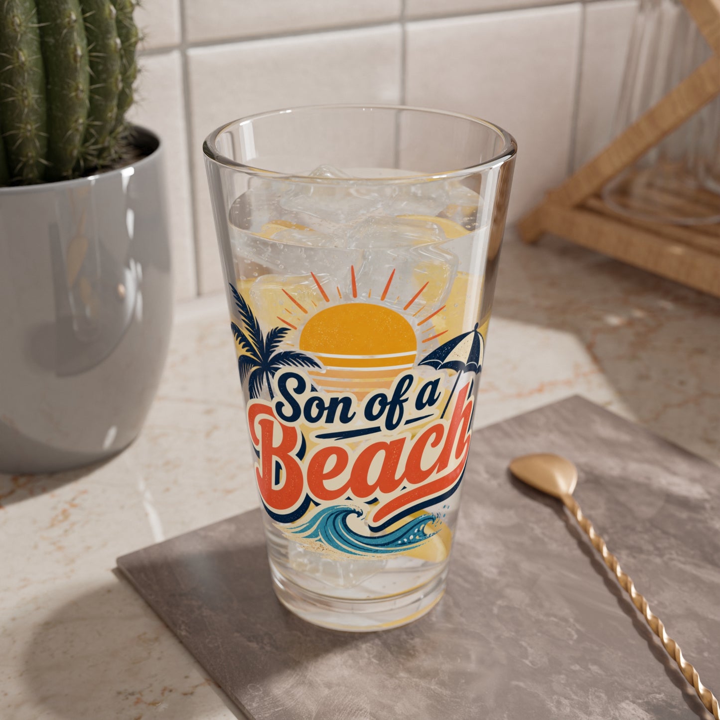 Mixing Glass - "Son of a Beach" Tropical 16oz Cocktail Glass