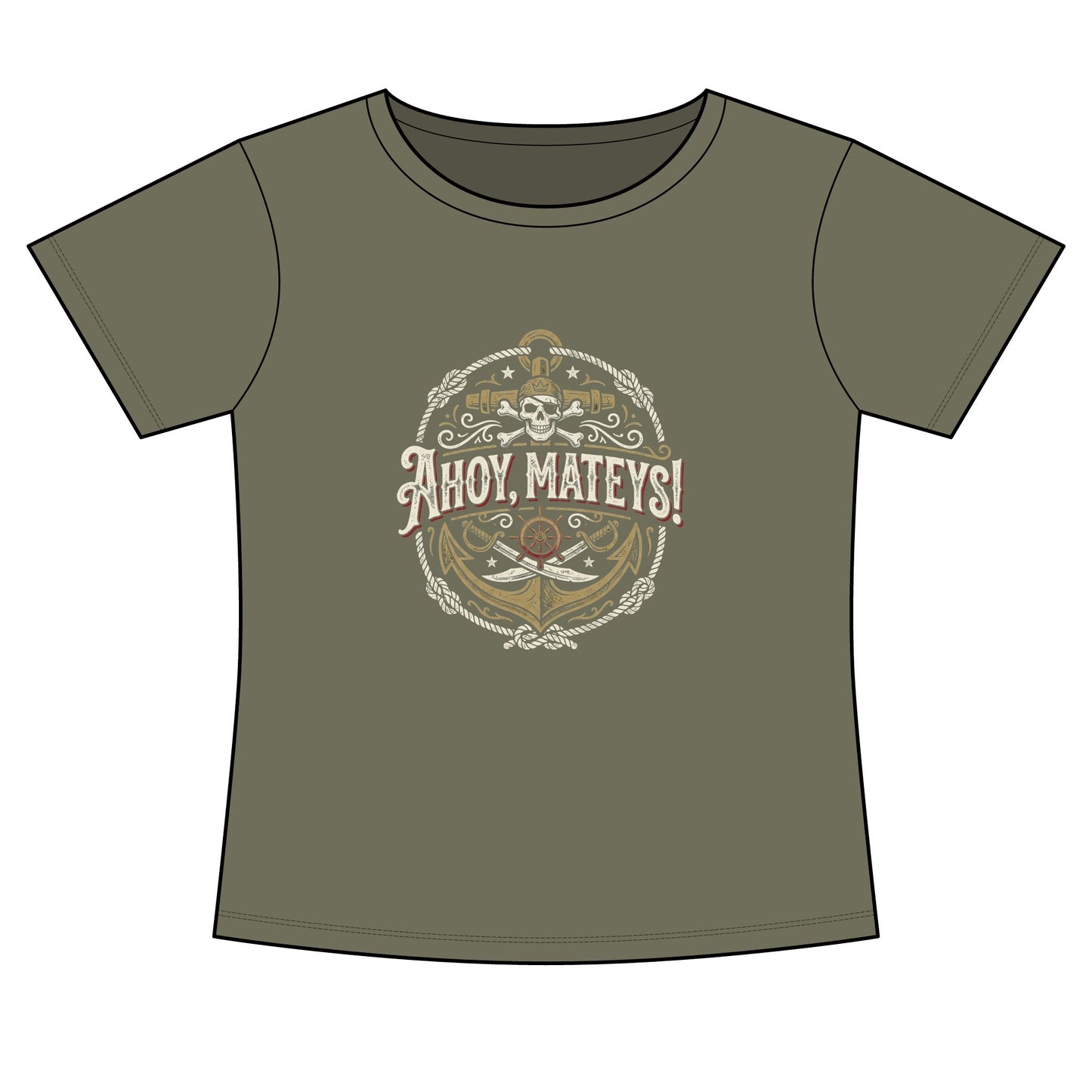 Ahoy Mateys! Women's Scoop Neck Pirate Tee
