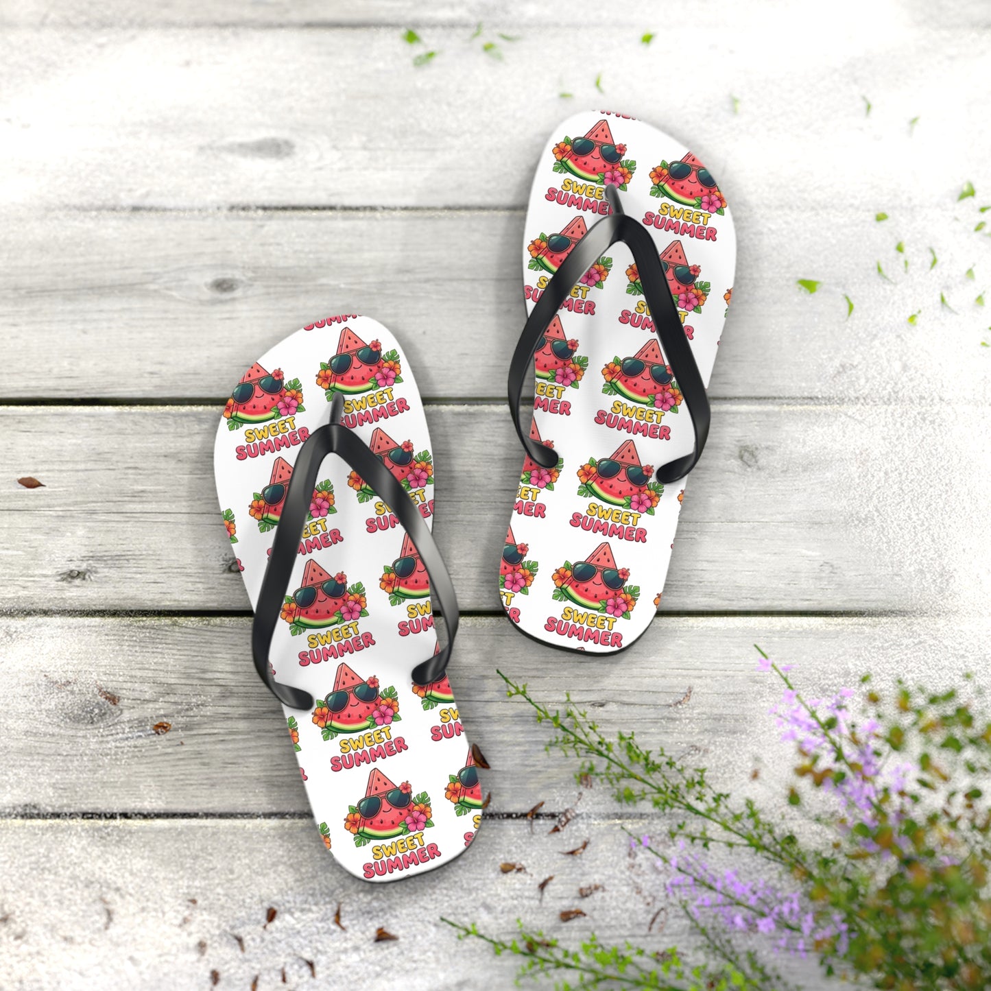Sweet Summer Flip Flops – Cute Watermelon Pattern Beach Sandals