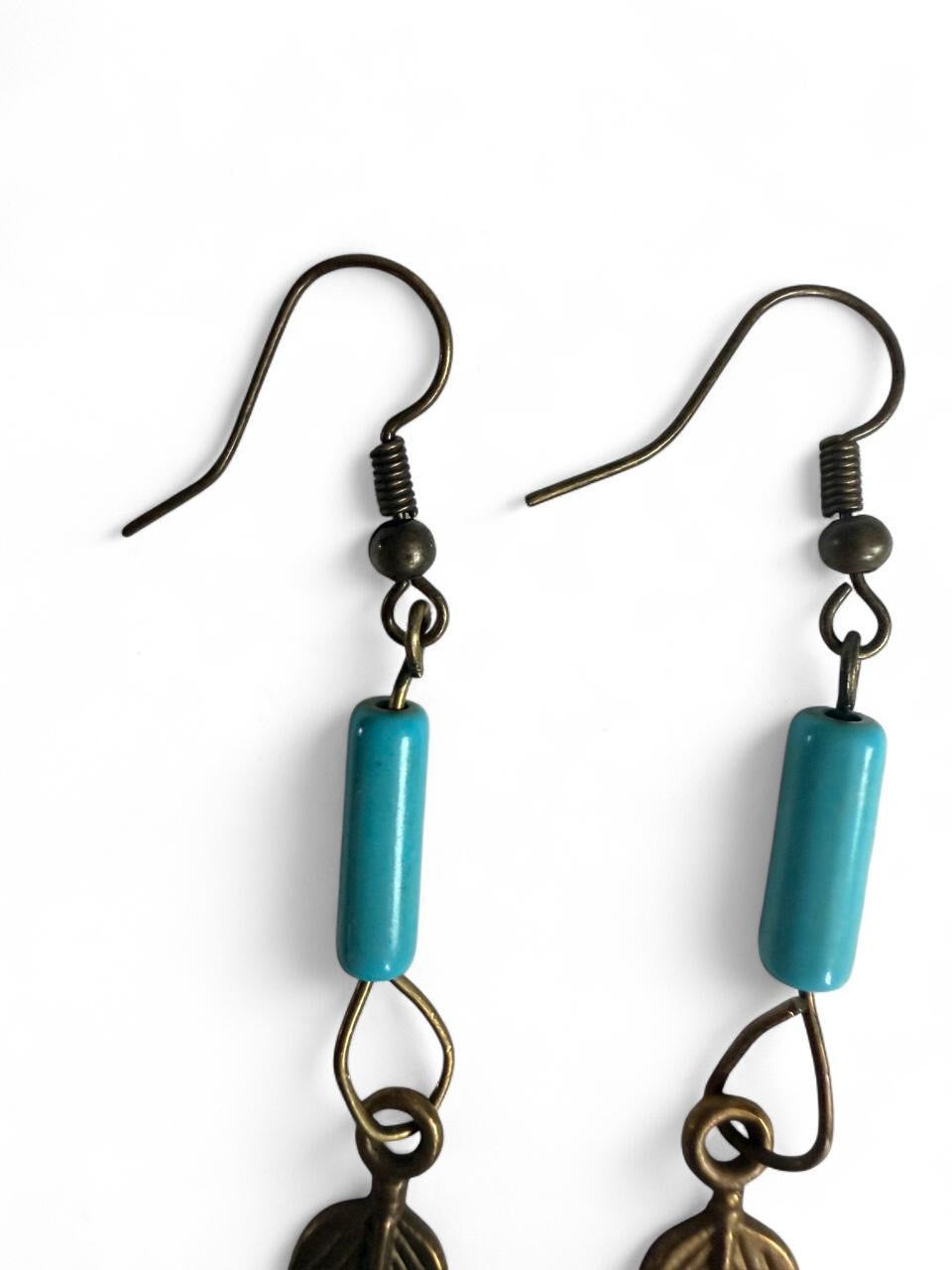 Harvest Souls Turquoise Feather Earrings