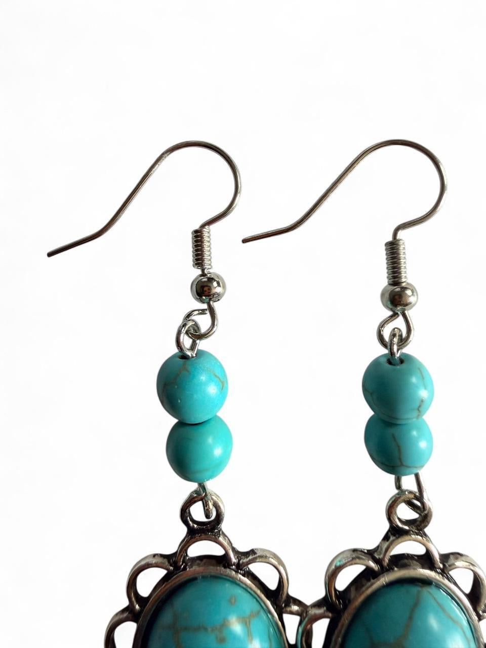 Turquoise Dream Dangle Earrings — Handmade in Georgia