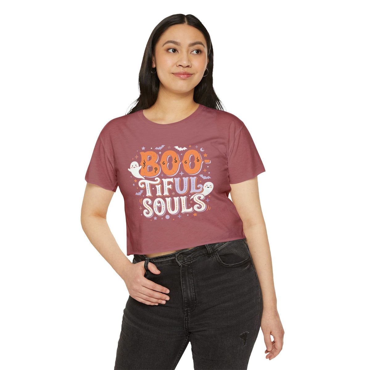 BOO-tiful Souls Crop Top | Halloween spooky lettering