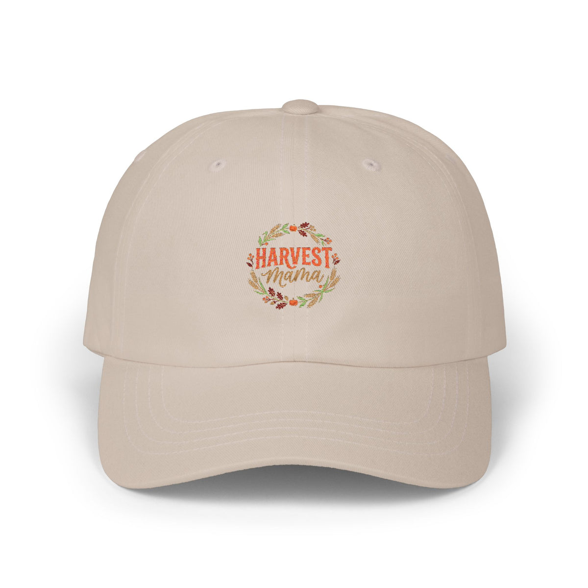 Harvest Floral Dad Cap — Autumn Harvest Hat with Floral Wreath
