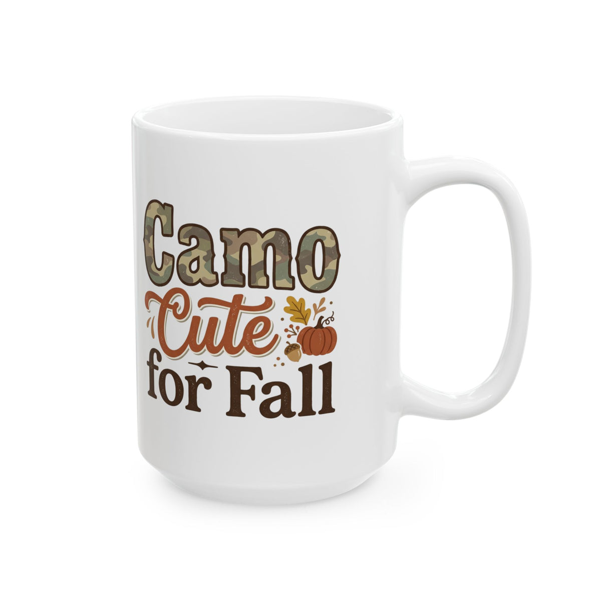 Fall Coffee Mug – "Caffeine & Cozy for Fall" Ceramic Tea Cup (11oz/15oz)