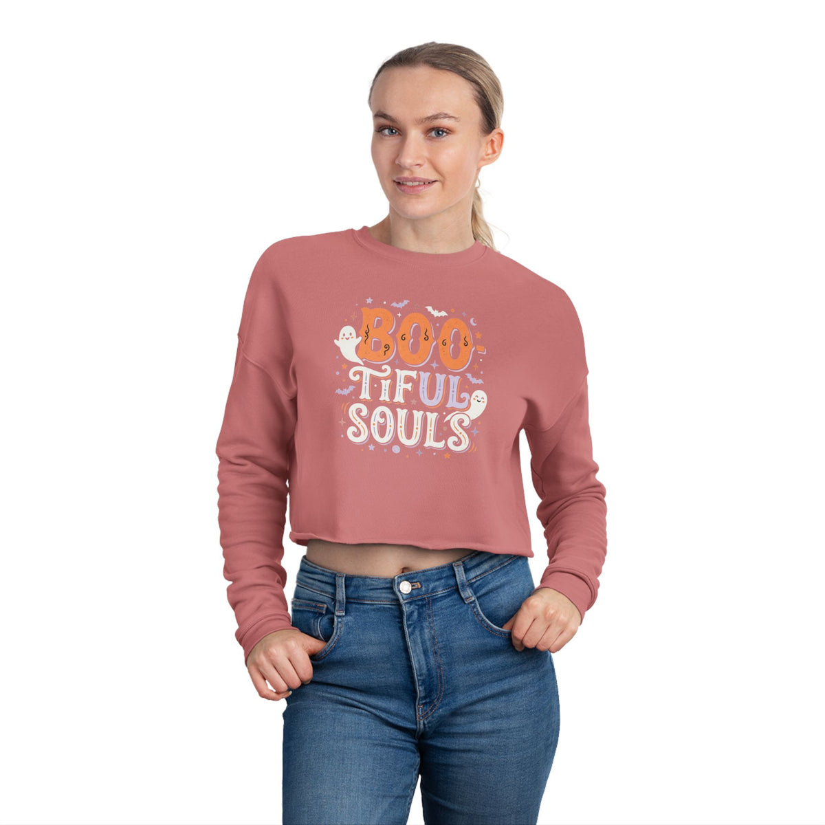 Boo tiful Souls Sweatshirt | Cropped Halloween Pullover