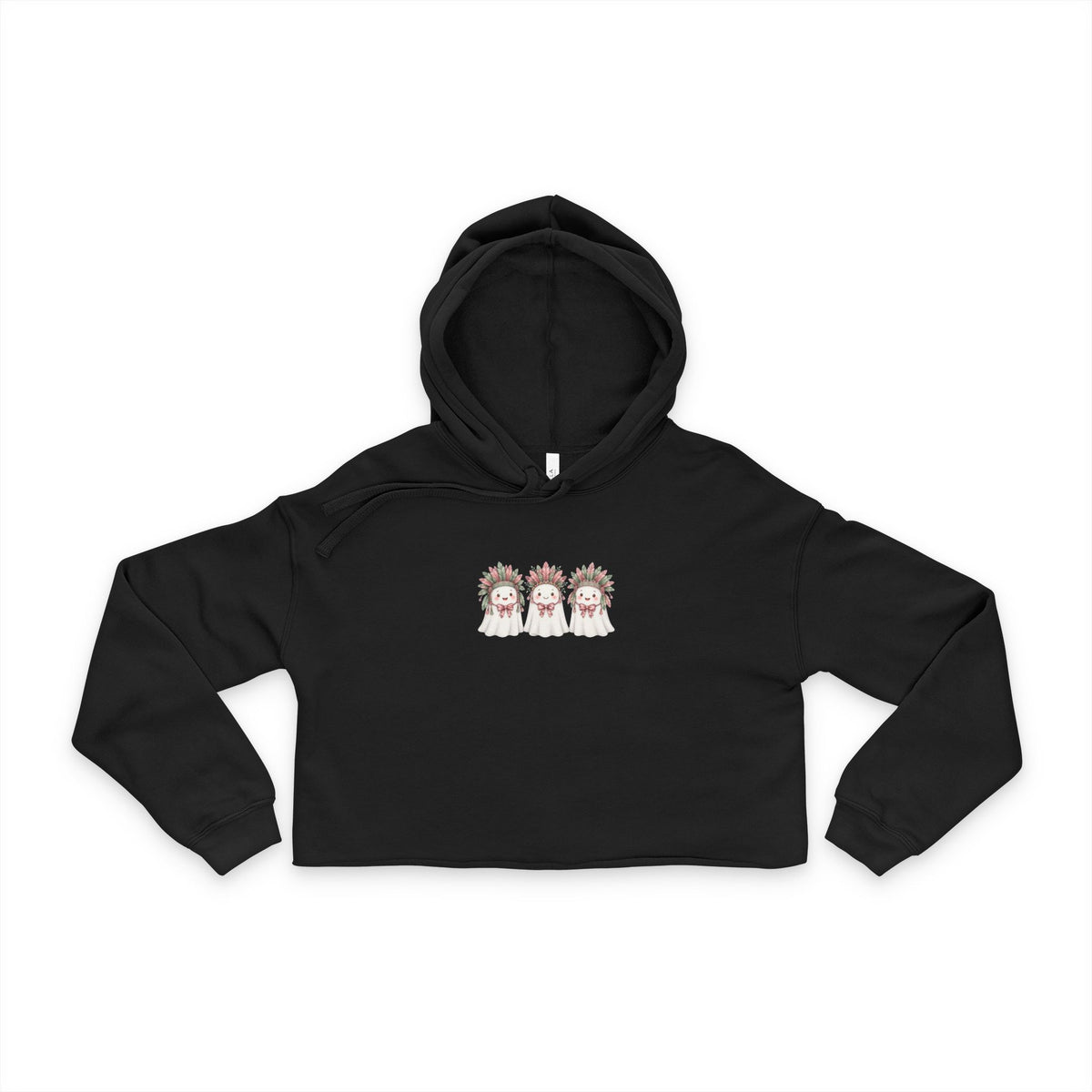 Cropped Hoodie — Cute Three Angels Graphic Women's Crop Hoodie