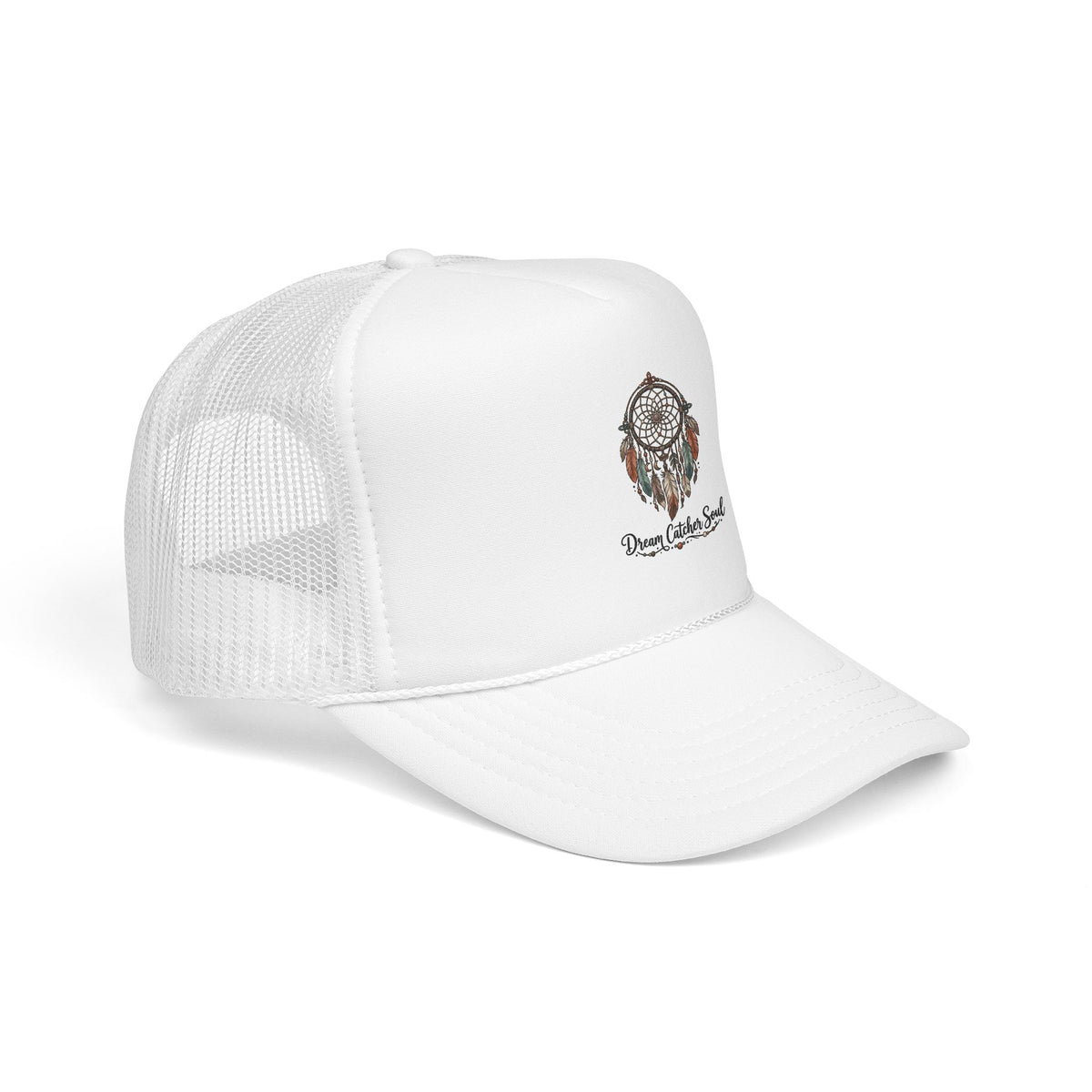 Dream Catcher Trucker Hat — Boho Feather Mesh Foam Cap