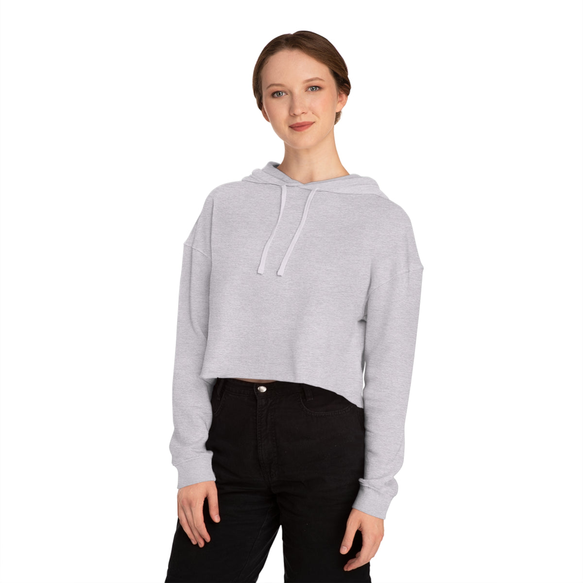 Cropped Hooded Sweatshirt — "Chilly Air & Fireside Hair" Cozy Fall Hoodie