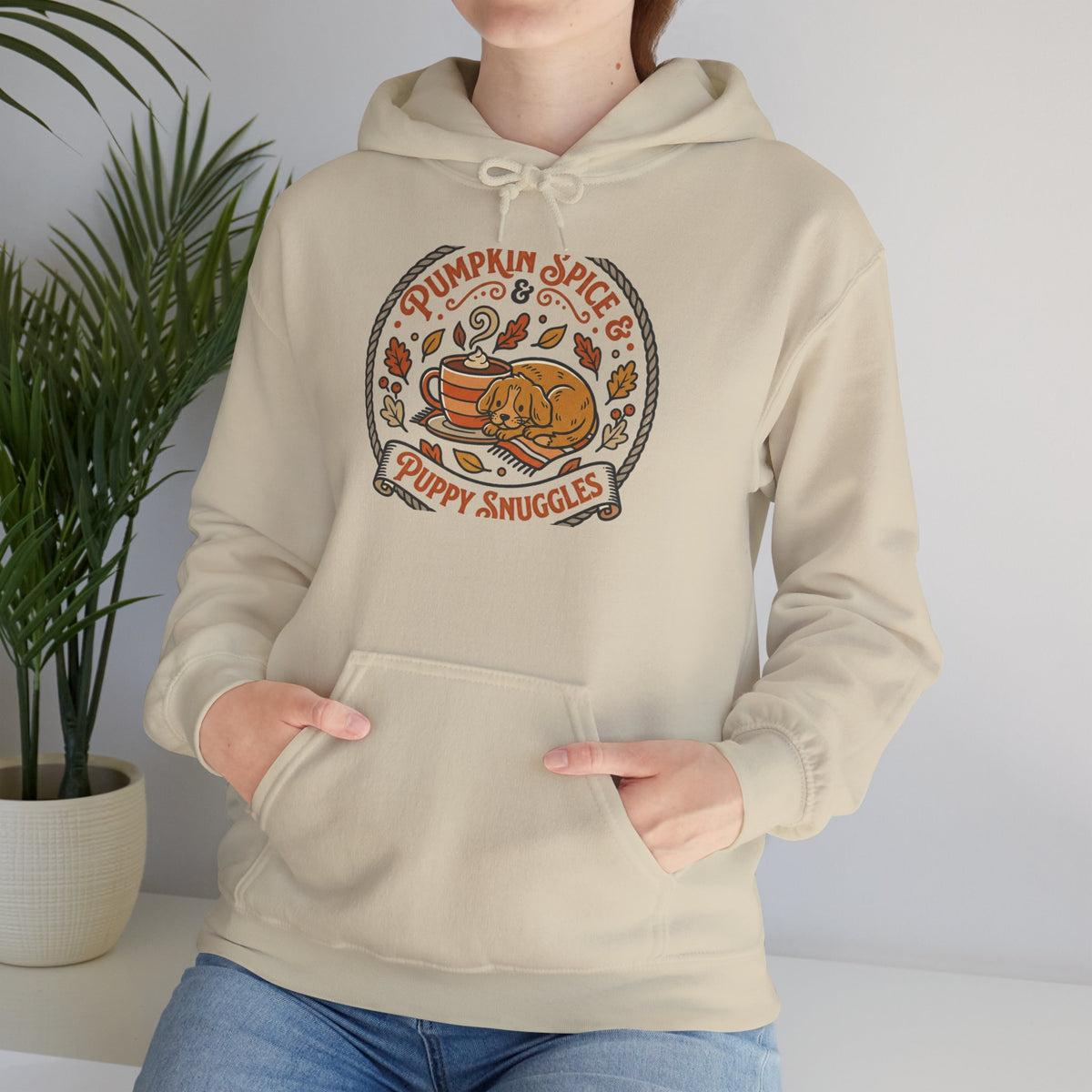 Pumpkin Spice Puppy Snuggles Hoodie