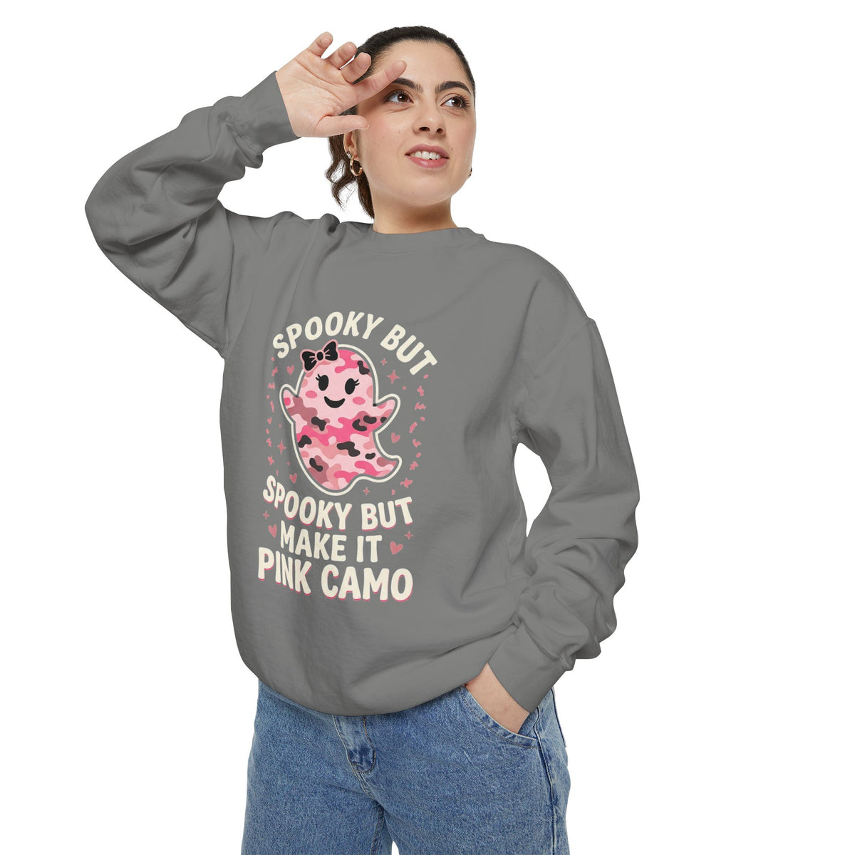 Spooky But Make It Pink Camo Sweatshirt
