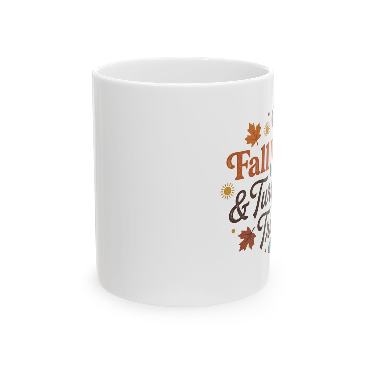 Fall Vibes Ceramic Mug - "Fallin' & Tumblein' Time" Autumn Leaves Coffee Cup (11oz/15oz)