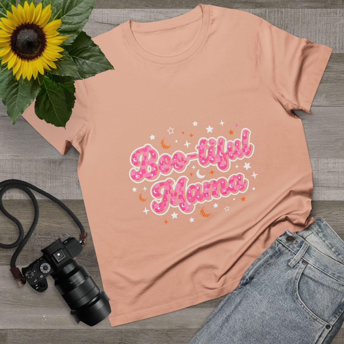 Boo-tiful Mama T-Shirt — Cute Halloween Mom Tee with Pink Script