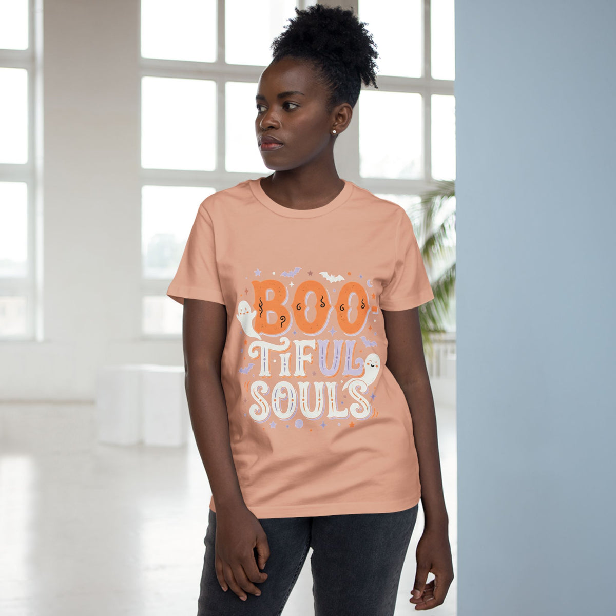 Boo-tiful Souls T-Shirt | Halloween ghost lettering, bats