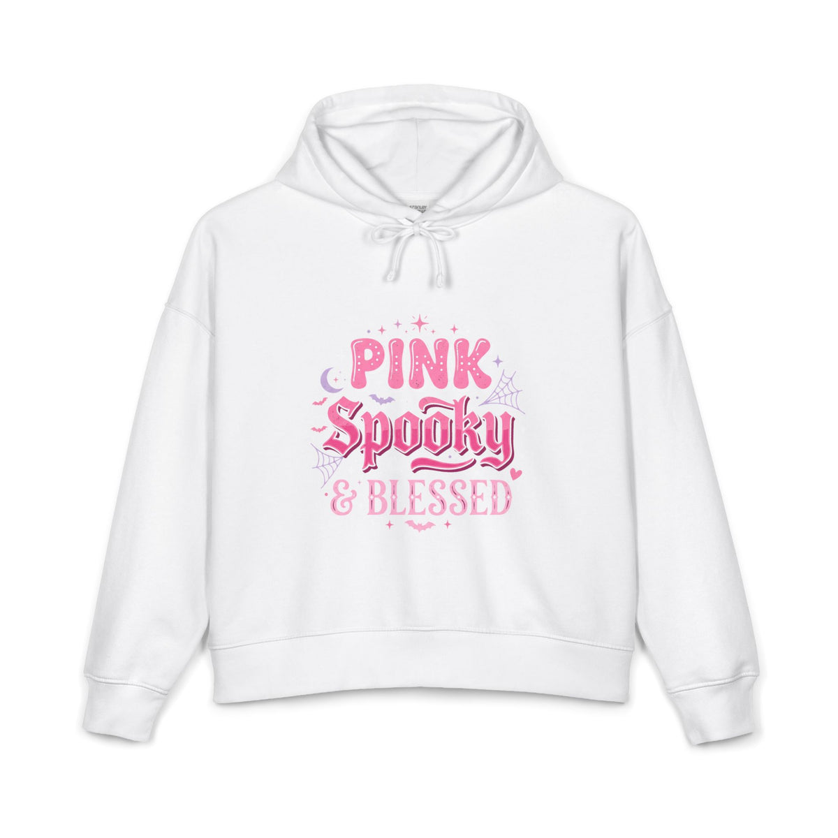 Pink Spooky & Blessed Hoodie — Cute Pastel Halloween Pullover