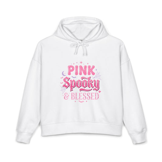 Pink Spooky & Blessed Hoodie — Cute Pastel Halloween Pullover