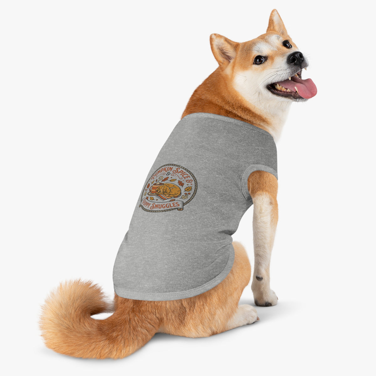 Pumpkin Spice & Puppy Snuggles Pet Tank Top — Fall Dog Shirt