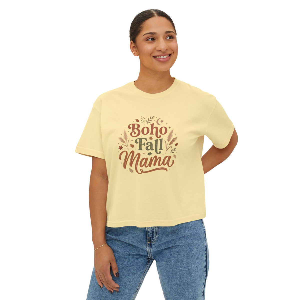 Boho Fall Mama Boxy Tee