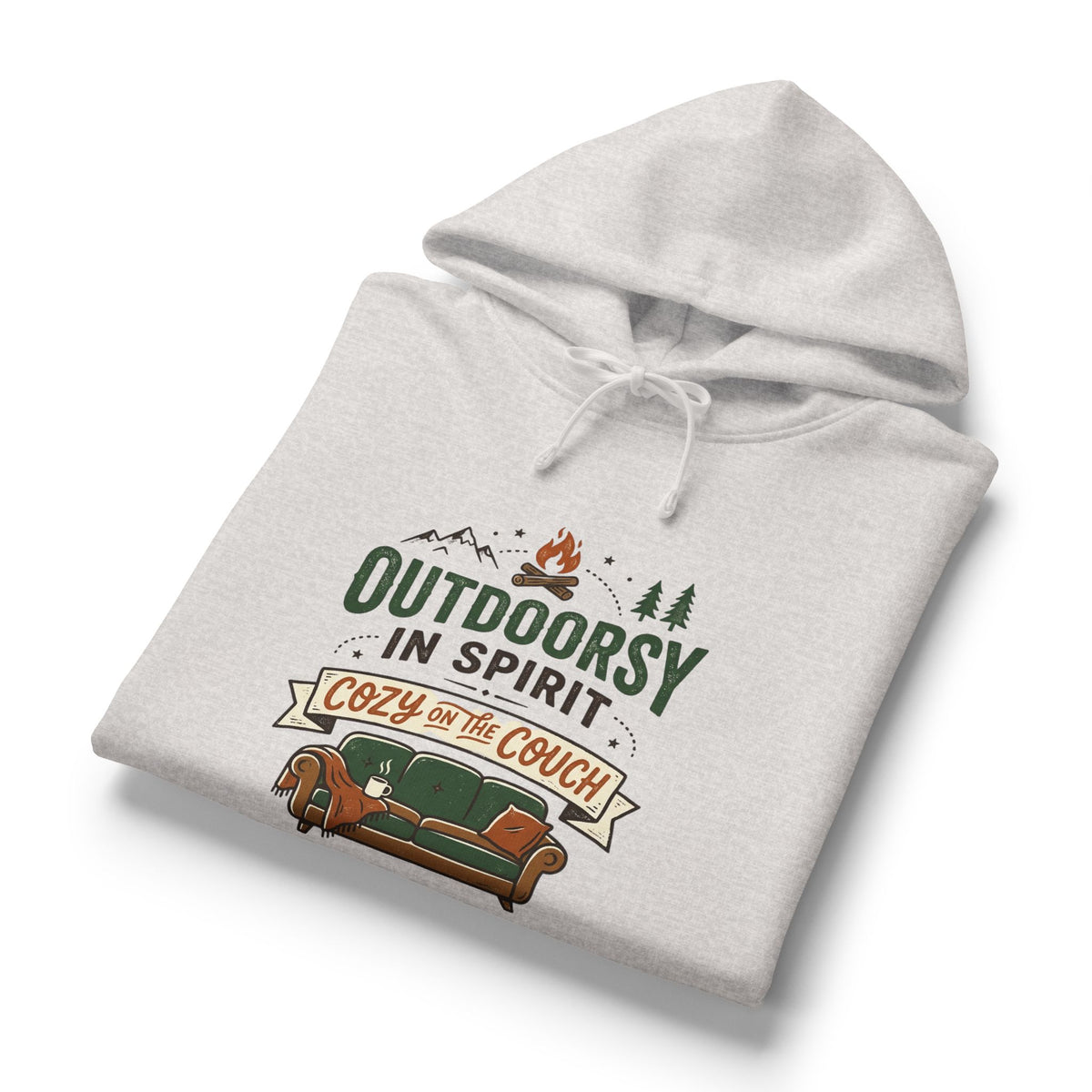Outdoorsy In Spirit Hoodie — "Cozy on the Couch" Women's Organic Pullover