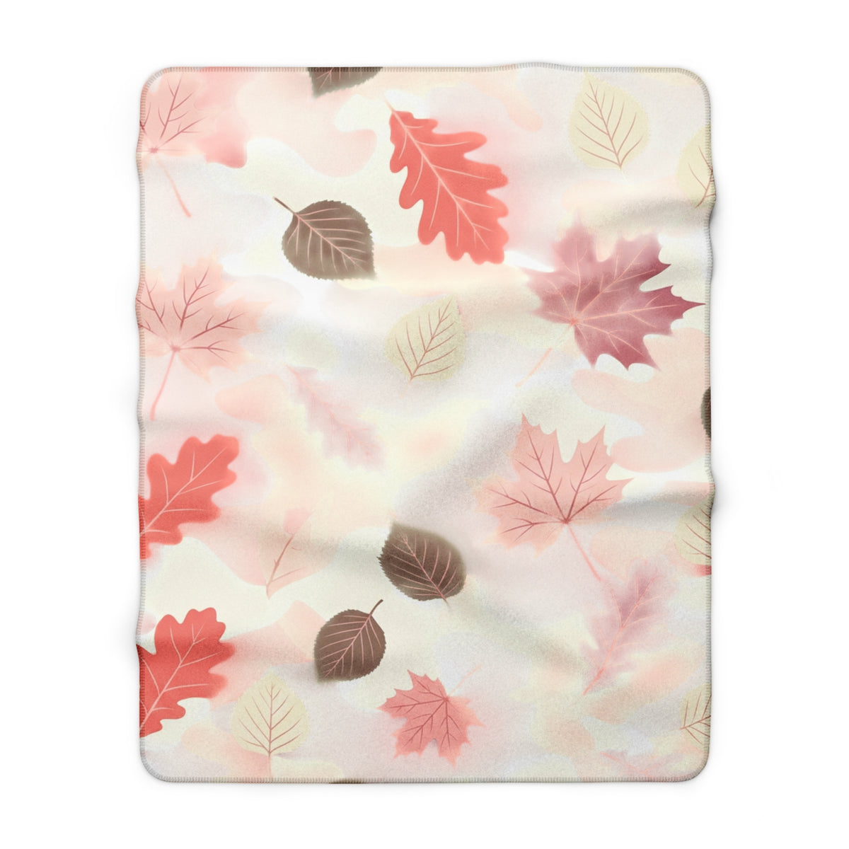 Autumn Leaves Sherpa Blanket — Cozy Fall Fleece Throw