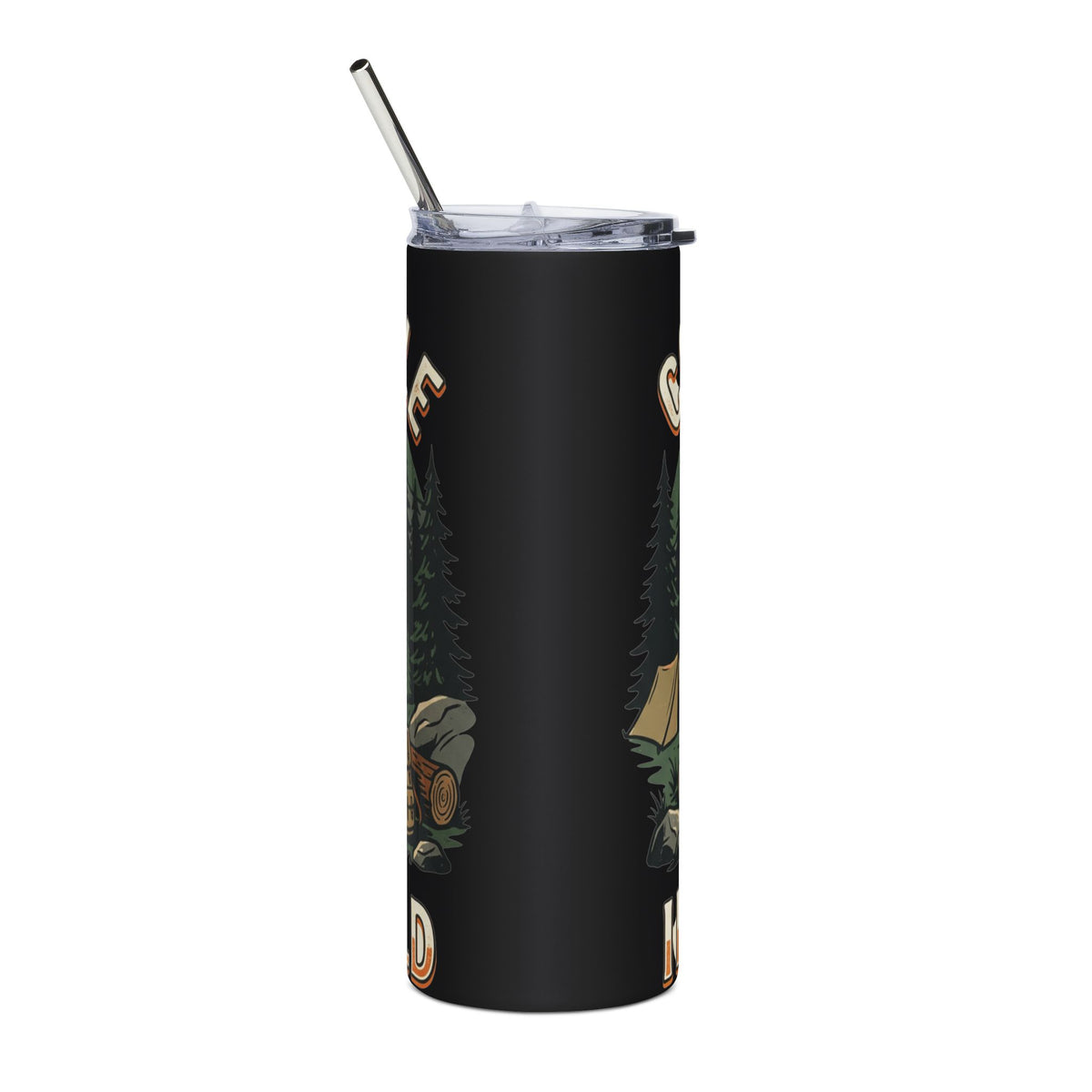 Camping Tumbler — "Comfortable in the Wild" Insulated 20oz Stainless Steel Travel Mug