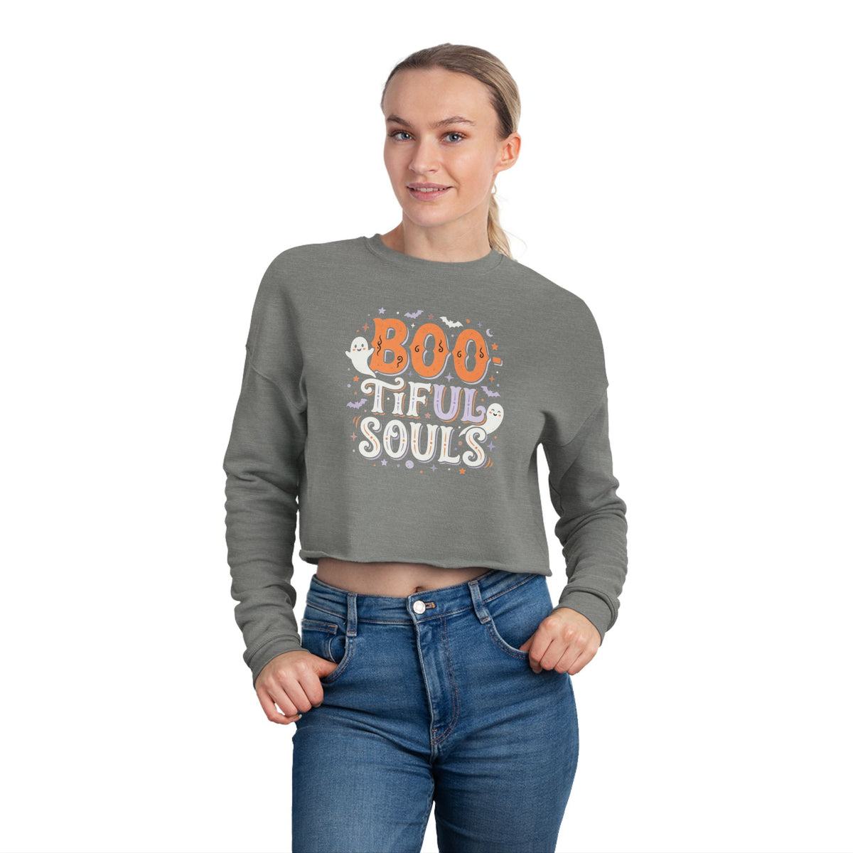 Boo tiful Souls Sweatshirt | Cropped Halloween Pullover