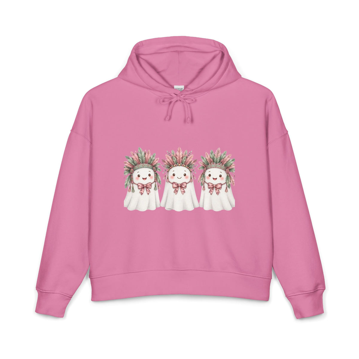 Ghost Kitties Hoodie — Floral Headdress Cute Halloween Pullover