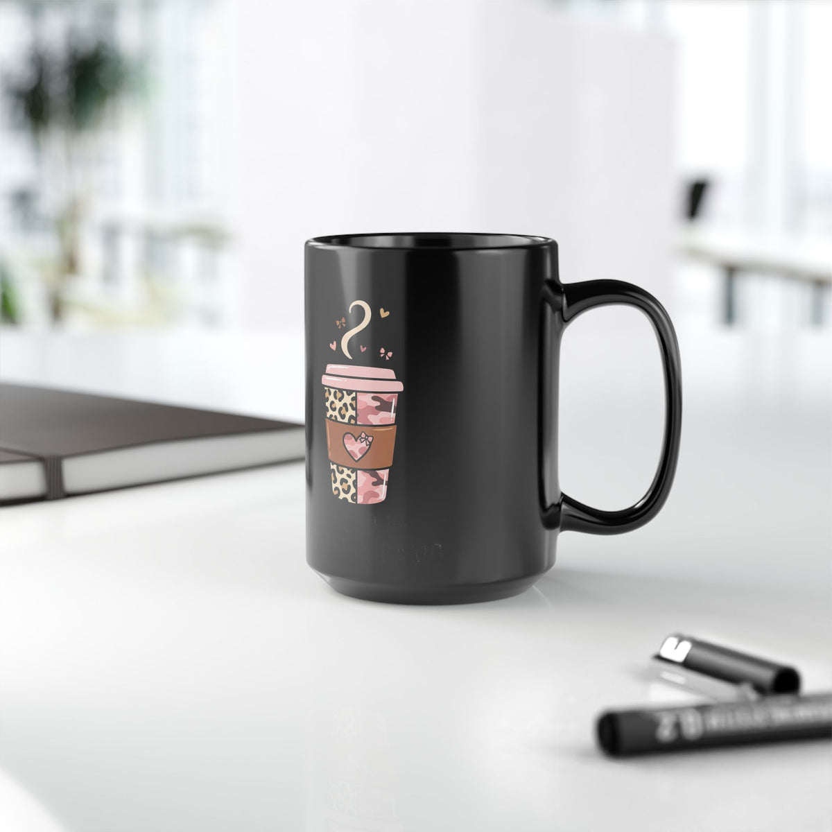 Leopard Pink Coffee Cup Mug – Cute Travel Cup Design, ‘Coffee Queen’ Gift