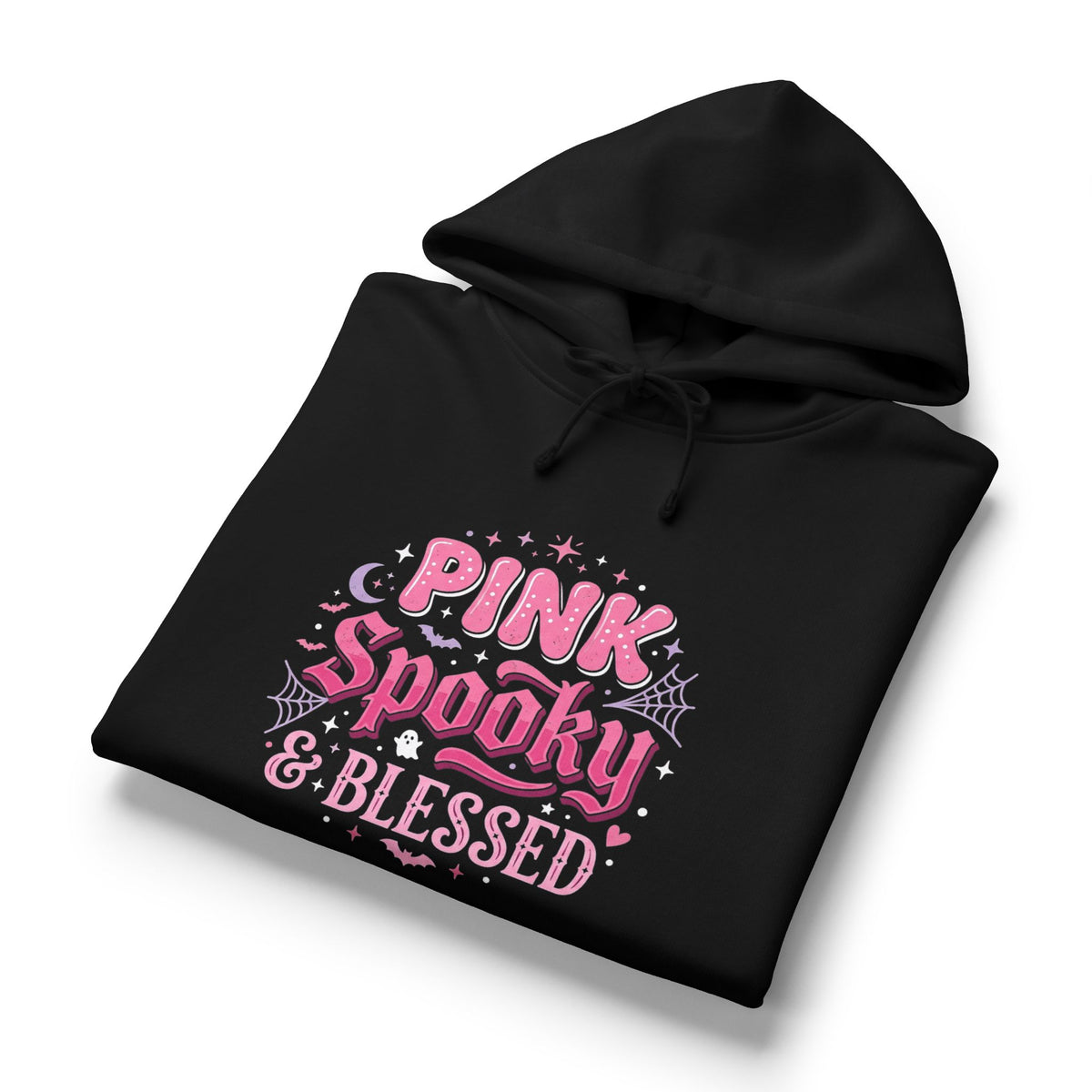 Pink Spooky & Blessed Hoodie — Cute Pastel Halloween Pullover