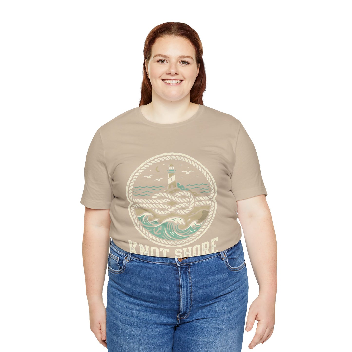 Knot Shore lighthouse rope waves T-Shirt | Coastal graphic tee