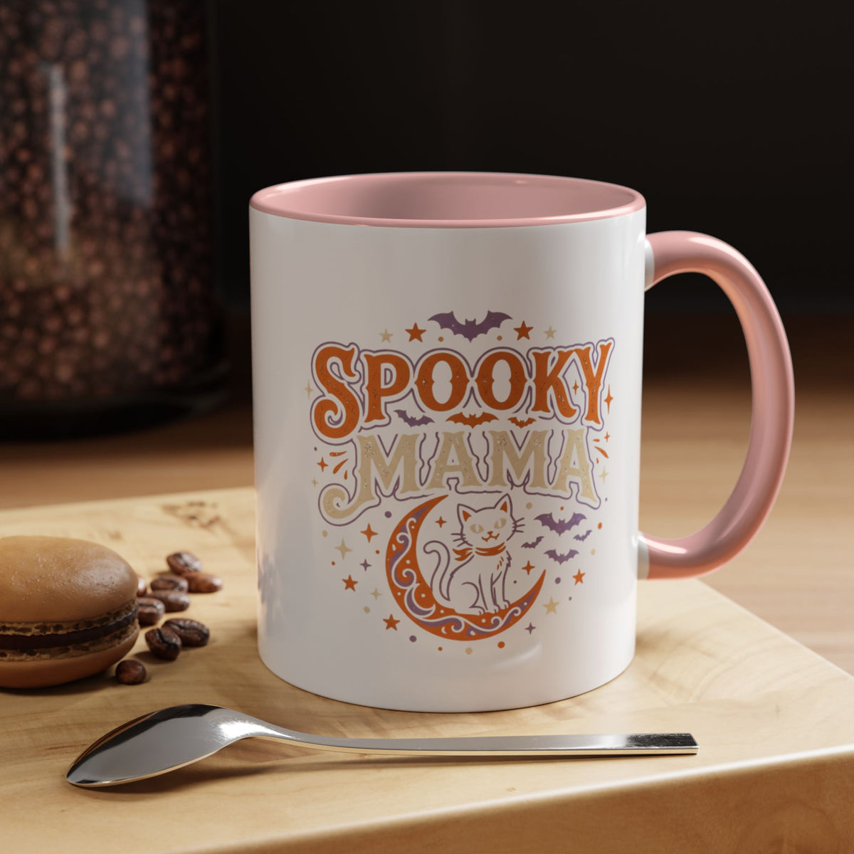 Spooky Mama Cat mug | Accent Coffee Mug