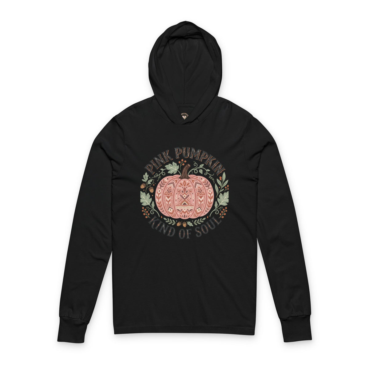 Pink Pumpkin Hoodie Long Sleeve Tee — "Pink Pumpkin, Kind of Soul" Fall Graphic Shirt