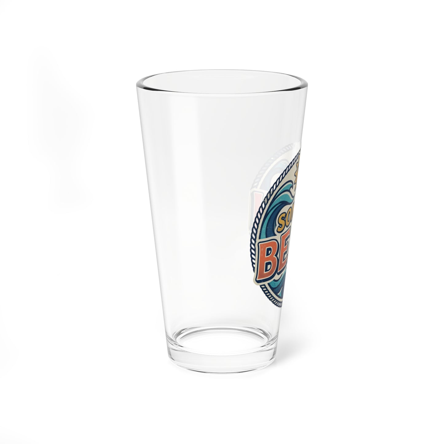 Son of a Beach Mixing Glass | 16oz Beachy Sun Waves Design