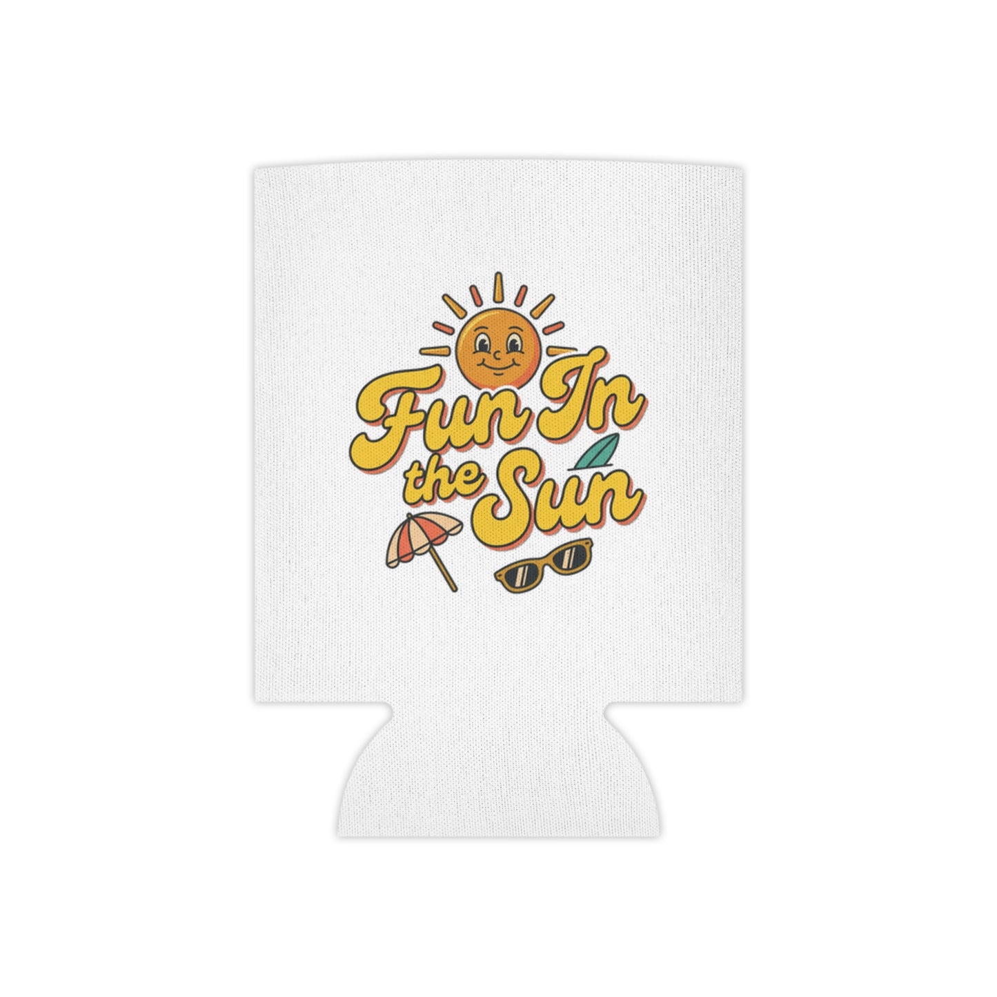Can Cooler — "Fun in the Sun" Retro Sun Beach Drink Koozie
