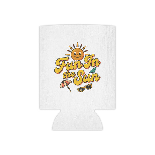 Can Cooler — "Fun in the Sun" Retro Sun Beach Drink Koozie