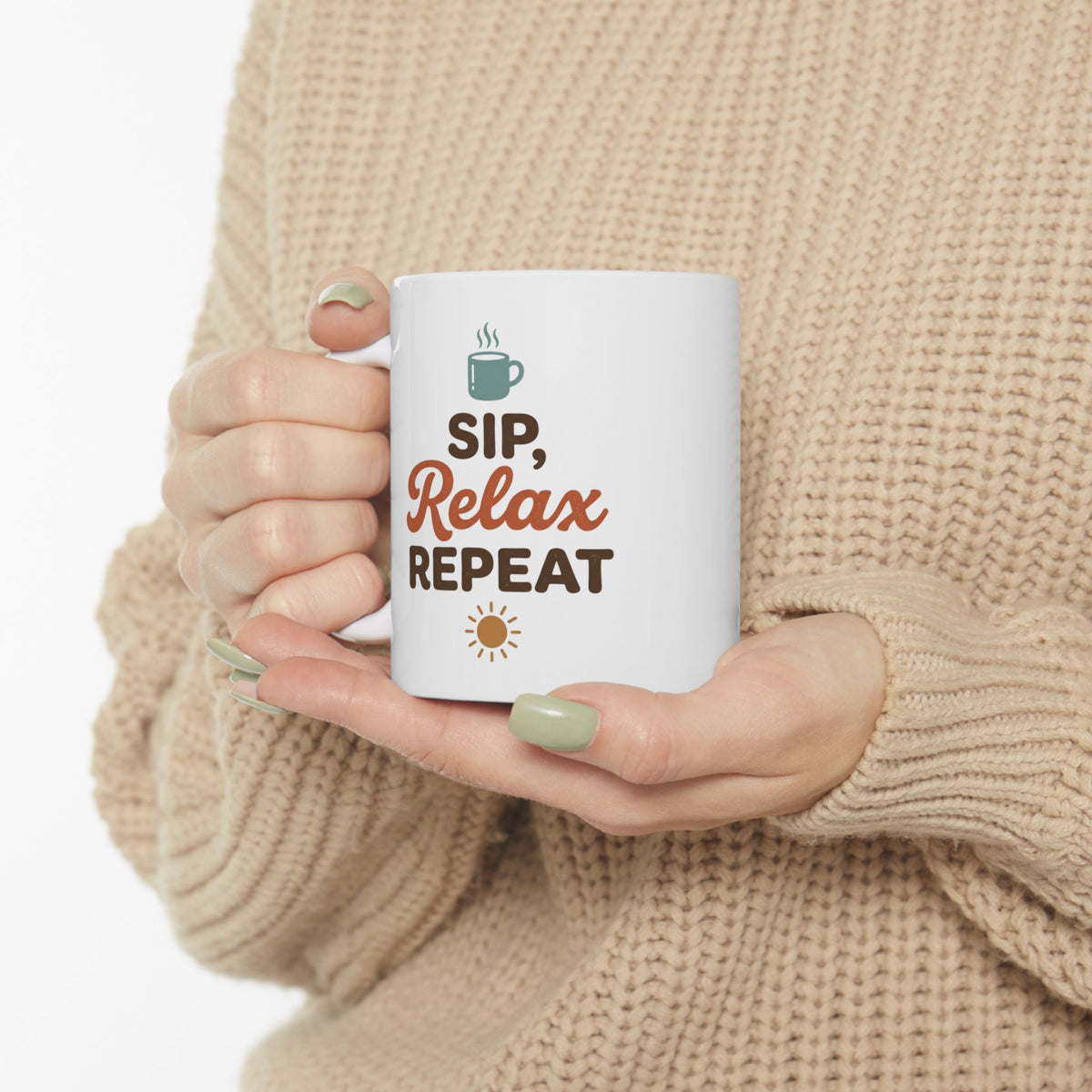Relax Repeat Mug — Funny Coffee Ceramic Mug (11oz & 15oz)