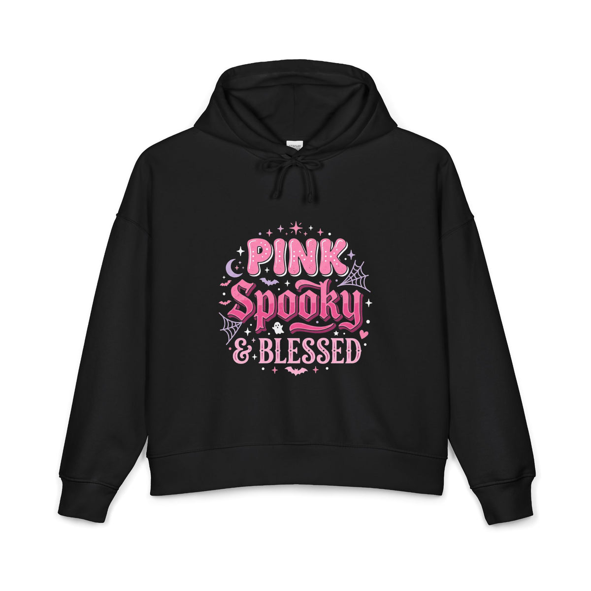 Pink Spooky & Blessed Hoodie — Cute Pastel Halloween Pullover