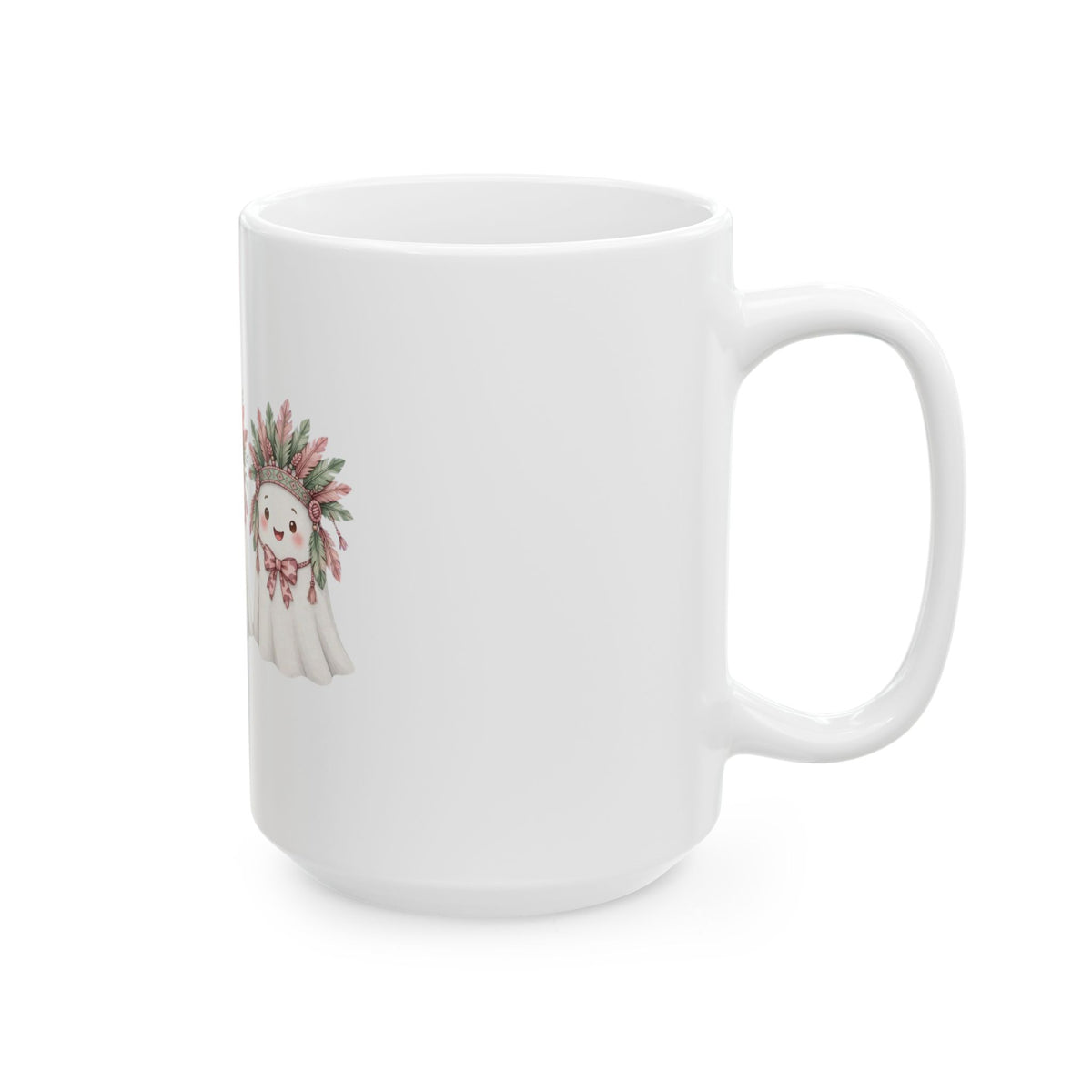 Cute Ghost Trio Ceramic Mug — Adorable Halloween Coffee Cup (11oz/15oz)