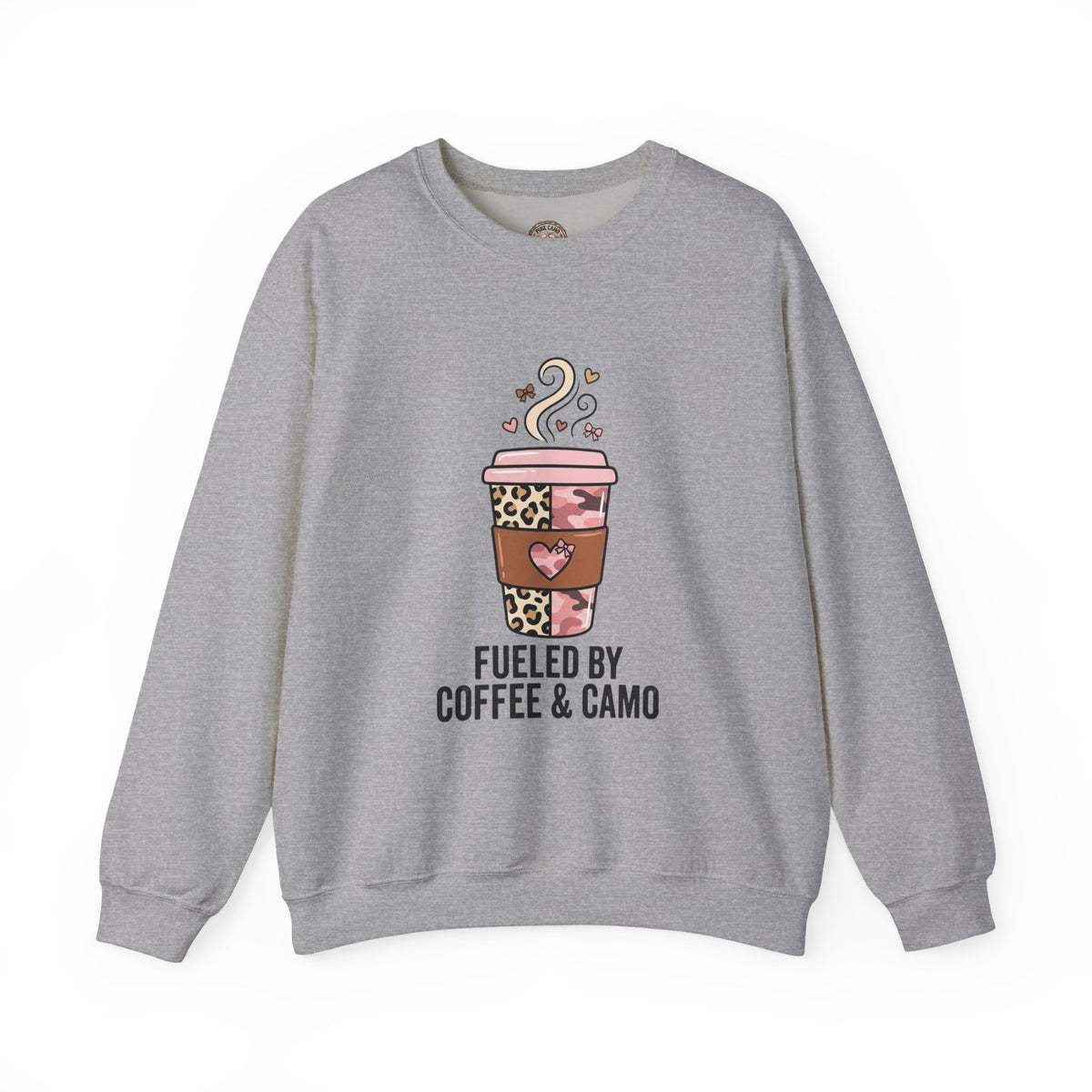 Coffee Lover Sweatshirt — Pink Leopard Coffee Cup Graphic Crewneck