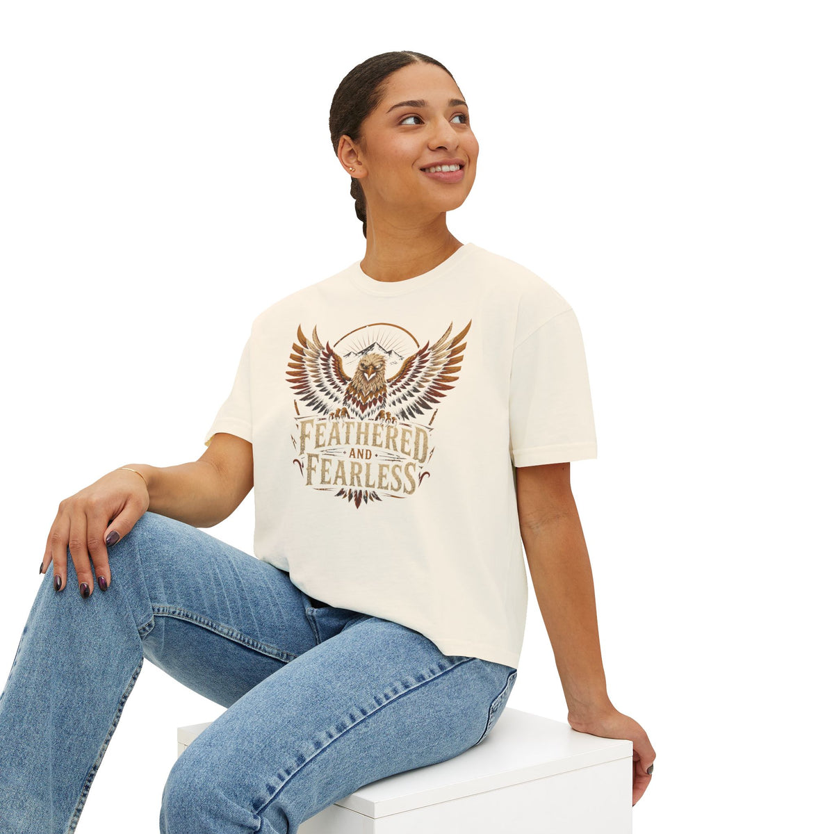 Feathered and Fearless Eagle Women's Boxy Tee