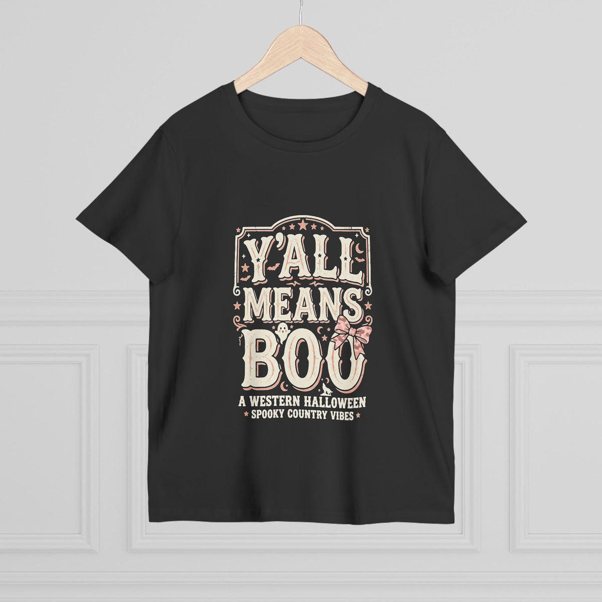 Women’s Tee - "Y'all Means Boo" Western Halloween Graphic Tee
