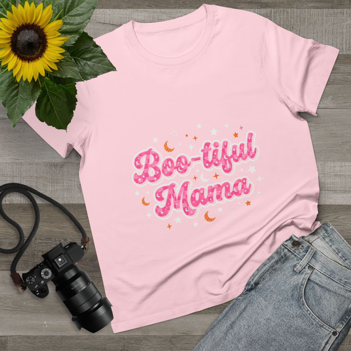 Boo-tiful Mama T-Shirt — Cute Halloween Mom Tee with Pink Script