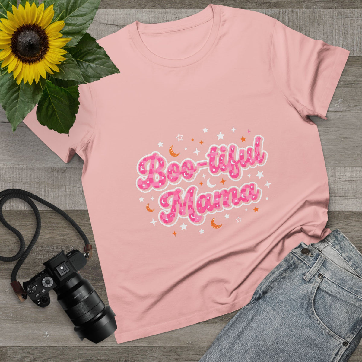 Boo-tiful Mama T-Shirt — Cute Halloween Mom Tee with Pink Script