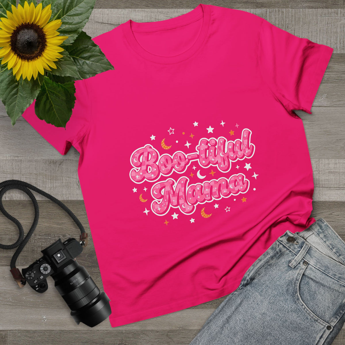 Boo-tiful Mama T-Shirt — Cute Halloween Mom Tee with Pink Script