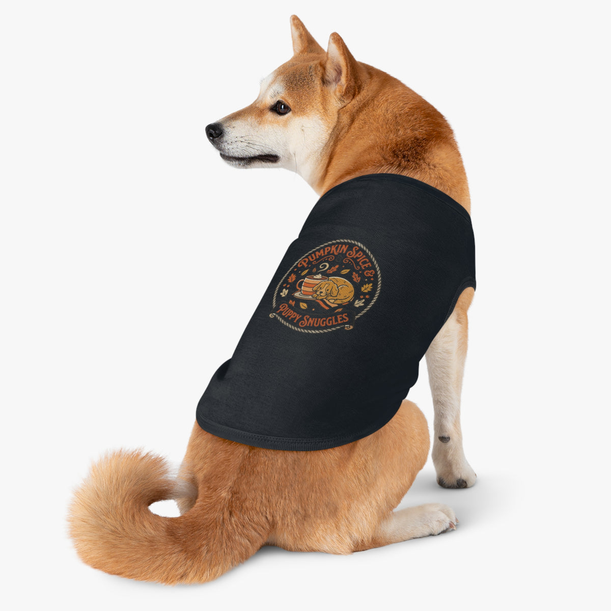 Pumpkin Spice & Puppy Snuggles Pet Tank Top — Fall Dog Shirt