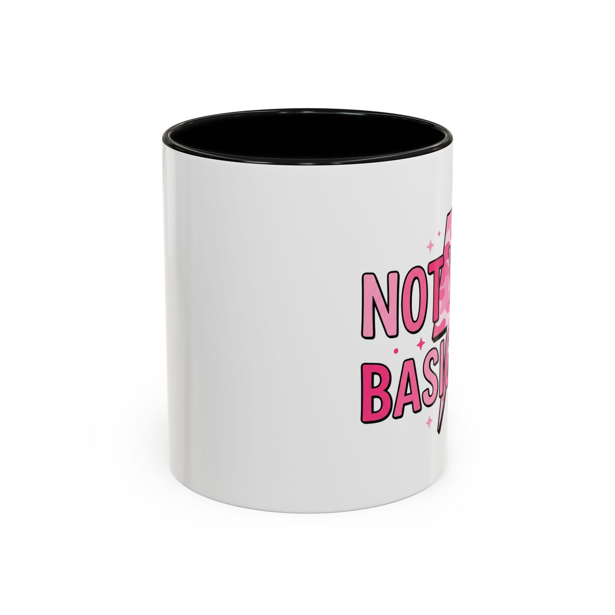 Not Your Basic Boo Coffee Mug — Cute Pink Ghost Accent Mug (11/15oz)