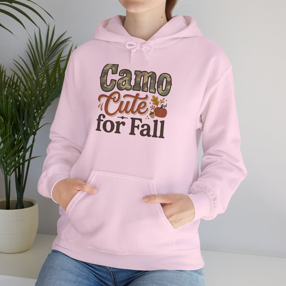 Camo Cute for Fall Hoodie — Autumn Camo Graphic Pullover for Women & Kids