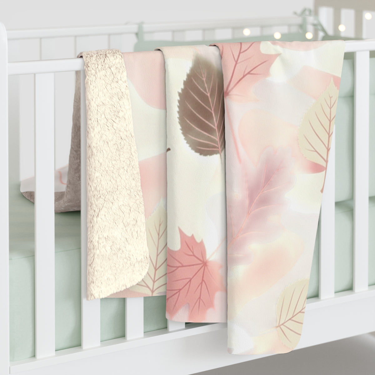 Autumn Leaves Sherpa Blanket — Cozy Fall Fleece Throw