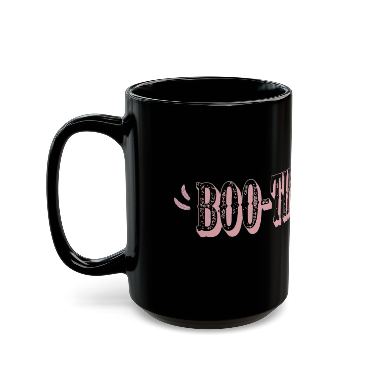 Beautiful Souls Black Coffee Mug – Pink Retro Heart Typography (11oz, 15oz)
